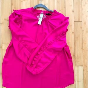 Haute Pink New J.Crew Satin feel blouse